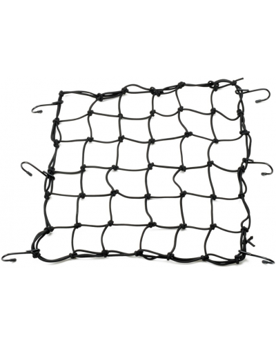 DAYTONA pružná batožinová sieť s kovovými háčikmi 40 x 40 cm čierna