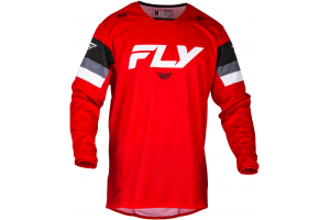 FLY RACING dres KINETIC PRIX 2024 červená/šedá/bílá