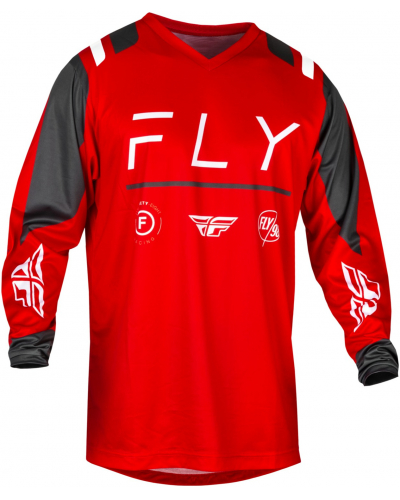 FLY RACING dres F-16 2024 červená/šedá/bílá