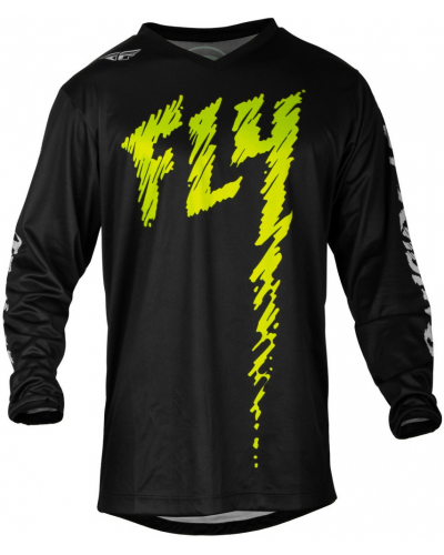 FLY RACING dres F-16 2024 dětské černá/neon zelená/šedá