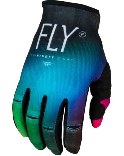 FLY RACING rukavice KINETIC PRODIGY 2024 dětské růžová/modrá/hi-vis