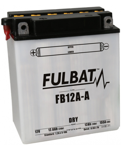 FULBAT konvenční motocyklová baterie FB12A-A (YB12A-A) Včetně balení kyseliny