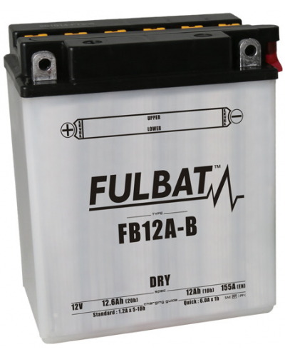 FULBAT konvenční motocyklová baterie FB12A-B (YB12A-B) Včetně balení kyseliny