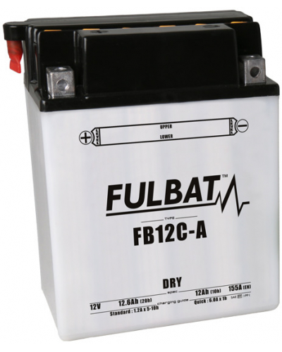 FULBAT konvenční motocyklová baterie FB12C-A (YB12C-A) Včetně balení kyseliny