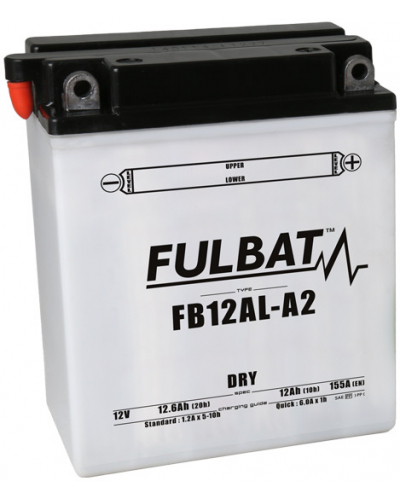 FULBAT konvenčná motocyklová batéria FB12AL-A2 (YB12AL-A2) Vrátane balenia kyseliny