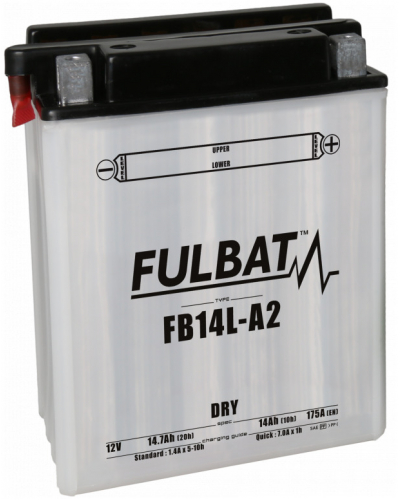 FULBAT konvenčná motocyklová batéria FB14L-A2 (YB14L-A2) Vrátane balenia kyseliny