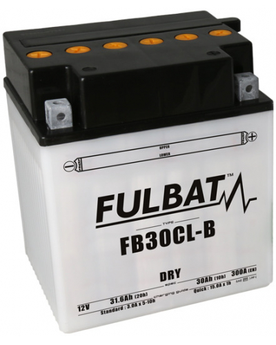 FULBAT konvenční motocyklová baterie FB30CL-B (YB30CL-B) Včetně balení kyseliny