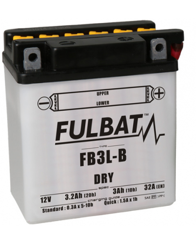 FULBAT konvenční motocyklová baterie FB3L-B (YB3L-B) Včetně balení kyseliny