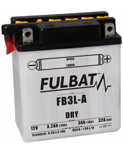 FULBAT konvenční motocyklová baterie FB3L-A (YB3L-A) Včetně balení kyseliny