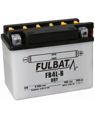 FULBAT konvenční motocyklová baterie FB4L-B (YB4L-B) Včetně balení kyseliny