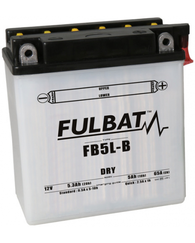 FULBAT konvenční motocyklová baterie FB5L-B (YB5L-B) Včetně balení kyseliny