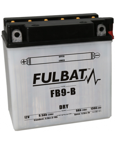 FULBAT konvenční motocyklová baterie FB9-B (YB9-B) Včetně balení kyseliny