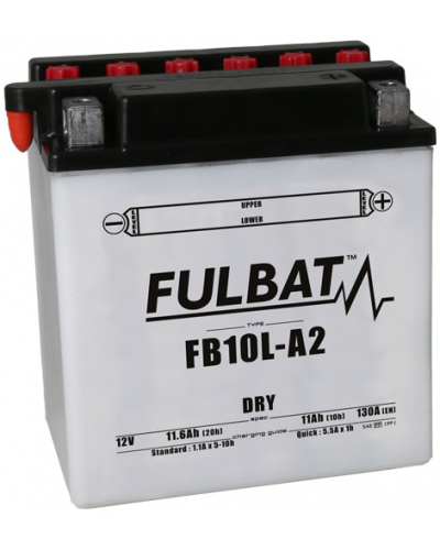 FULBAT konvenční motocyklová baterie FB10L-A2 (YB10L-A2) Včetně balení kyseliny