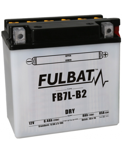 FULBAT konvenční motocyklová baterie FB7L-B2 (12N7-3B) (YB7L-B2) Včetně balení kyseliny