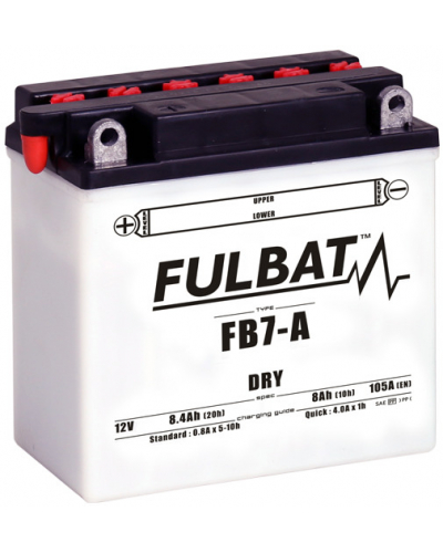 FULBAT konvenční motocyklová baterie FB7-A (12N7-4A) (YB7-A) Včetně balení kyseliny