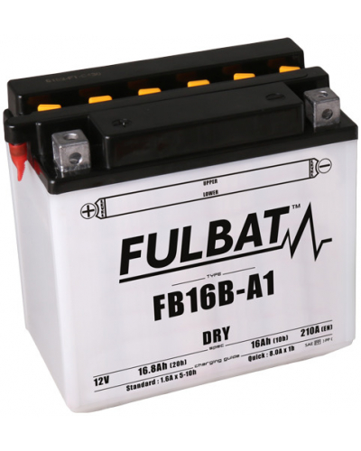 FULBAT konvenční motocyklová baterie FB16B-A1 (YB16B-A1) Včetně balení kyseliny