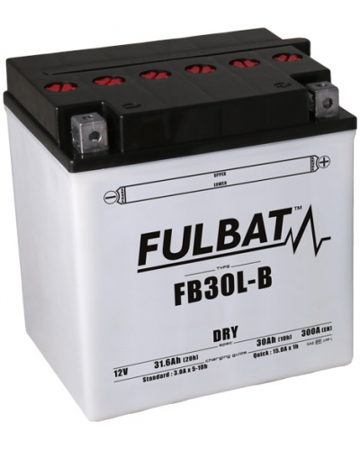 FULBAT konvenční motocyklová baterie FB30L-B (YB30L-B) Včetně balení kyseliny
