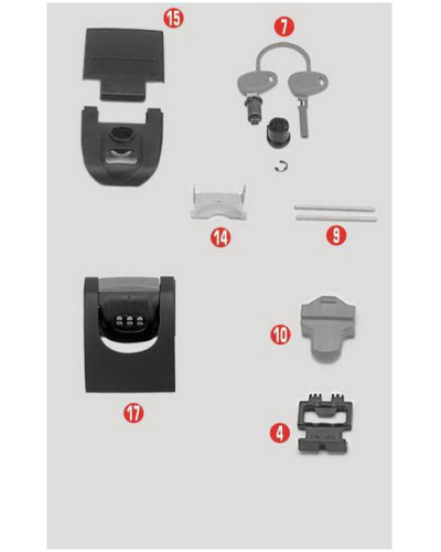 GIVI Z217 tlačítko upevnění kufru  k nosiči pro E 360, E 460, E 41 Keyless (poz. 10)