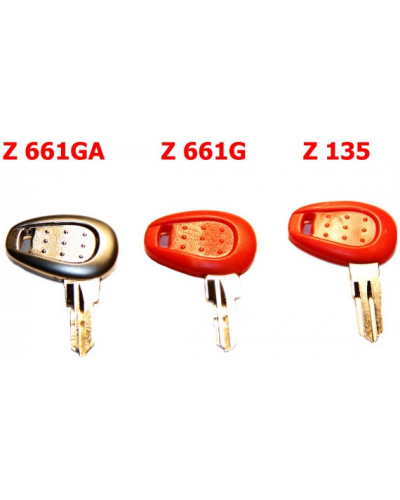 GIVI Z661G samostatný klíč k zámku  (pro zámek Z 661), červený, polotovar, tloušťka klíče 2,5 mm