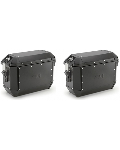 GIVI ALA36BPACK2 pravý + levý kufr  Trekker ALASKA celohliníkový černý (boční), objem 2x36 ltr.