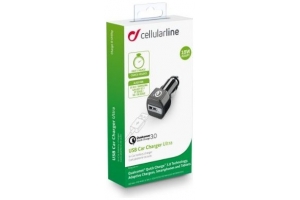 CellularLine autonabíjačka QUALCOMM QUICK CHARGE 3.0, 18W, black