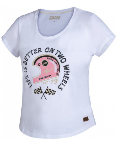 IXS tričko ON TWO WHEELS X30107 dámske white/pink