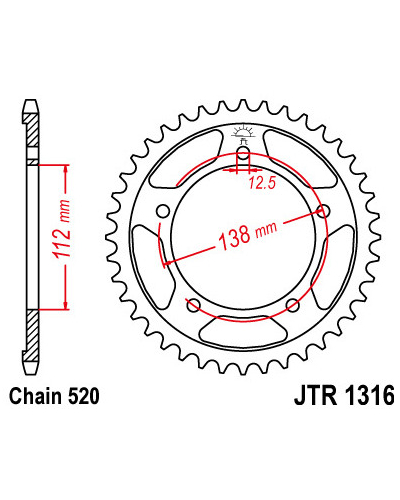 JT řetězová rozeta JTR 1316-41 520