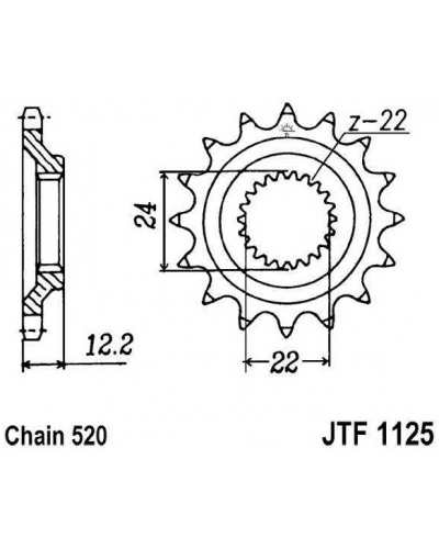 JT řetězové kolečko F 1125-16