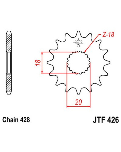 JT řetězové kolečko F 426-15