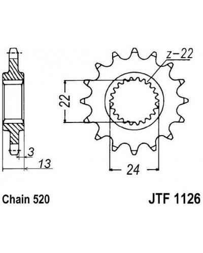 JT řetězové kolečko F 1126-16