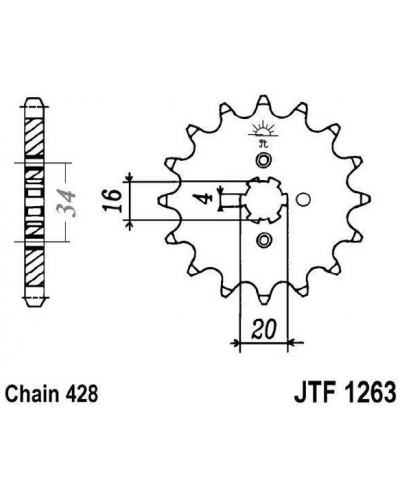 JT reťazové koliesko F 1263-14