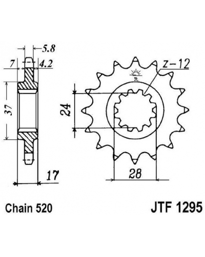 JT řetězové kolečko F 1295-14
