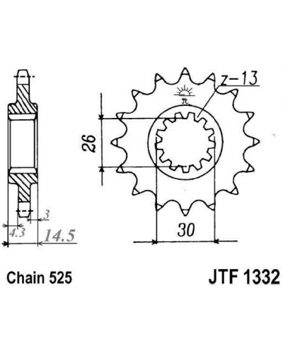 JT reťazové koliesko F 1332-15RB