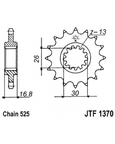 JT řetězové kolečko F 1370-16RB