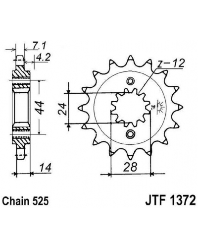 JT řetězové kolečko F 1372-17RB
