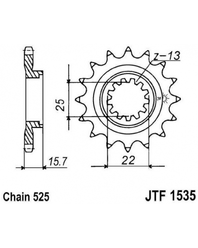 JT řetězové kolečko F 1535-15RB 