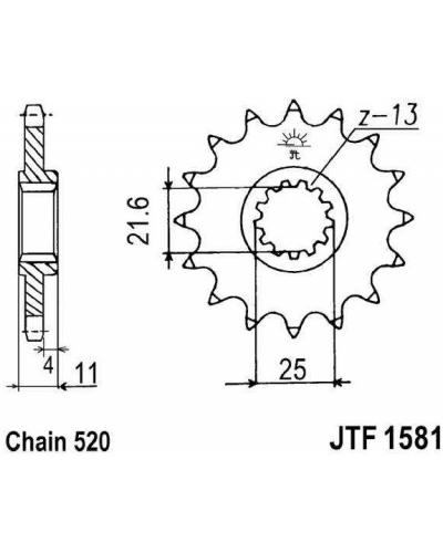 JT řetězové kolečko F 1581-15