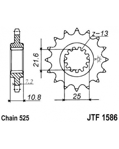 JT řetězové kolečko F 1586-17RB