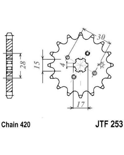JT řetězové kolečko F 253-12