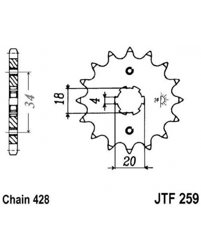 JT řetězové kolečko F 259-16