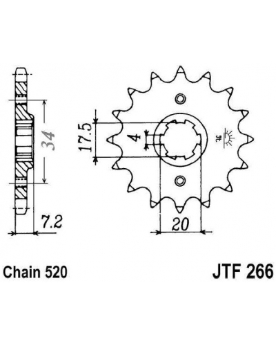 JT řetězové kolečko F 266-13