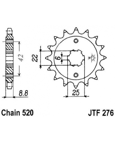 JT řetězové kolečko F 276-15