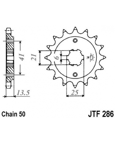 JT řetězové kolečko F 286-16