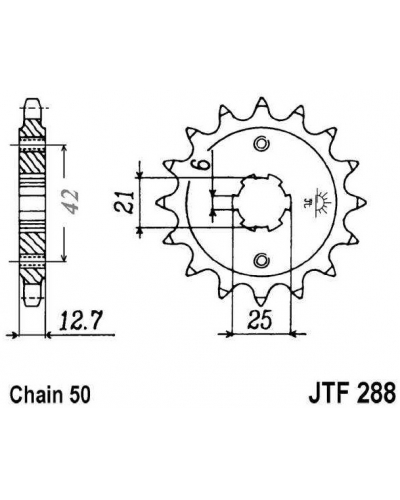 JT reťazové koliesko F 288-17