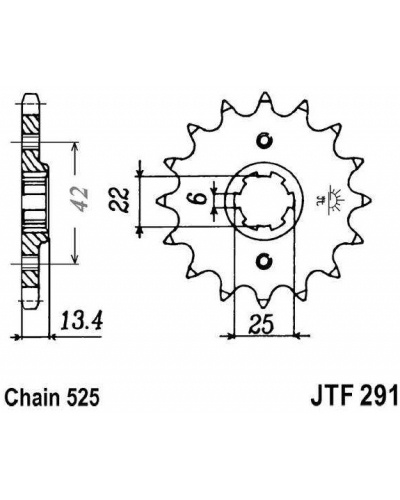 JT řetězové kolečko F 291-15