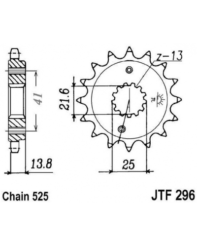 JT řetězové kolečko F 296-16RB