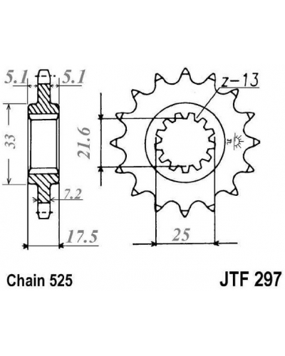 JT řetězové kolečko F 297-15RB 