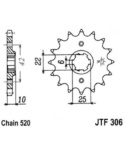 JT reťazové koliesko F 306-15