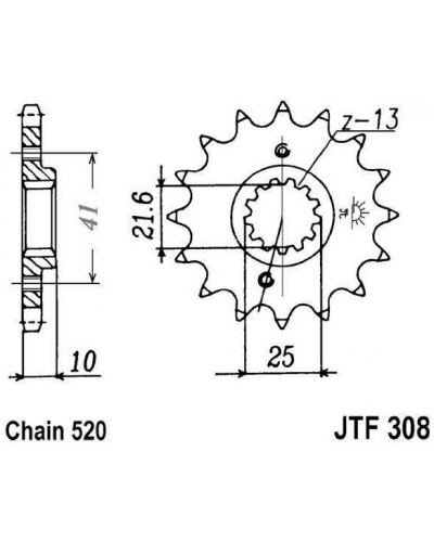 JT reťazové koliesko F 308-14RB