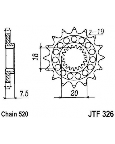 JT řetězové kolečko F 326-12